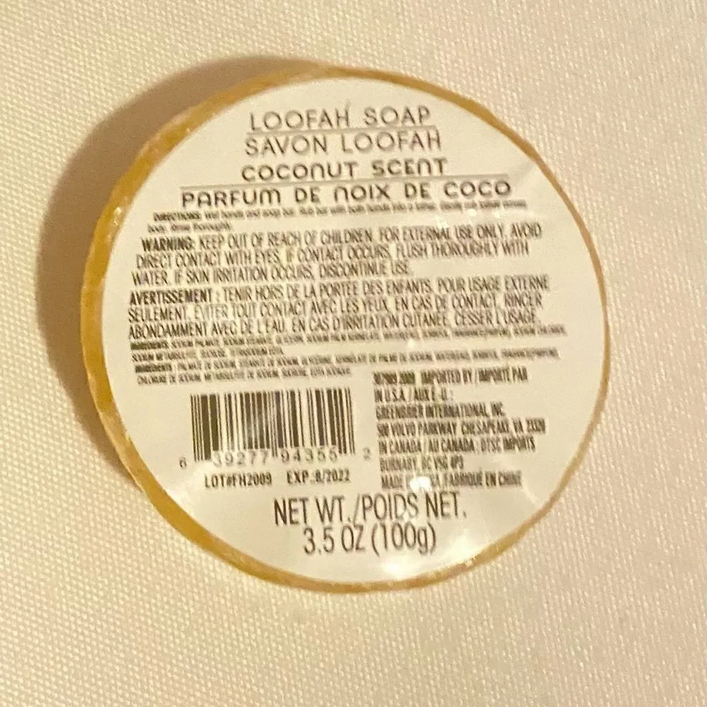 🛍️LOOFAH SOAP Lavender Citrus 🍊 Coconut Scent Soap 3.5OZ LOT OF 2💥